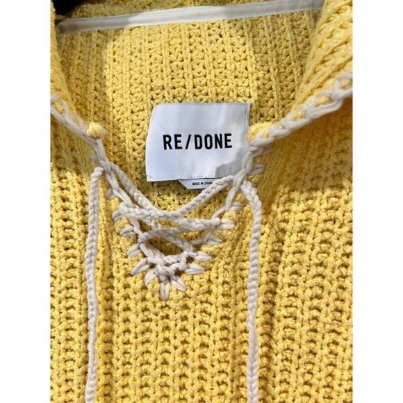 RE/DONE Knit Baja Buttercream Hoodie Size M - Picture 5 of 10